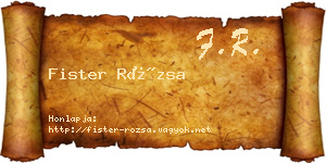 Fister Rózsa névjegykártya