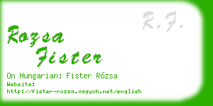 rozsa fister business card